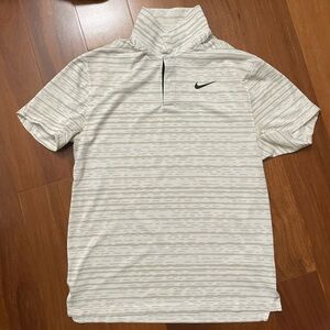 Nike Dri-Fit ADV Tiger Woods Striped Golf Polo Size Small